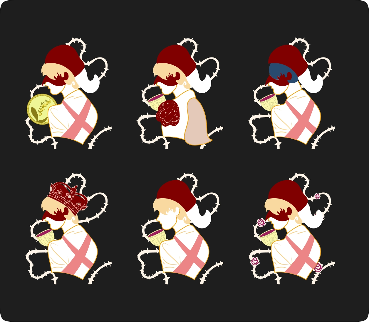 Exemple des possibilités visuels du composant personnage